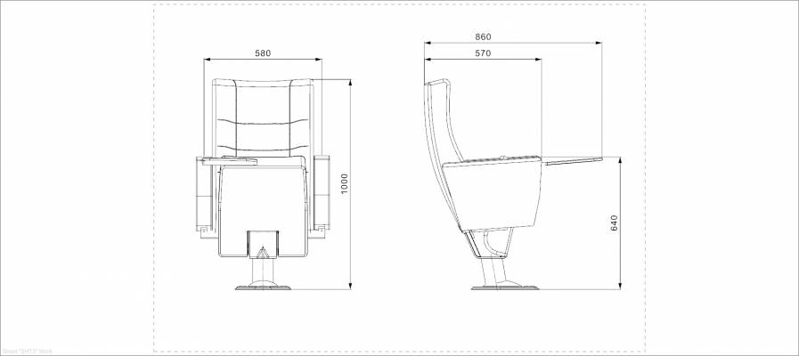 Fotoliu Conferință Yefe Ephesus Y60 – Masă Scris și Picior Central