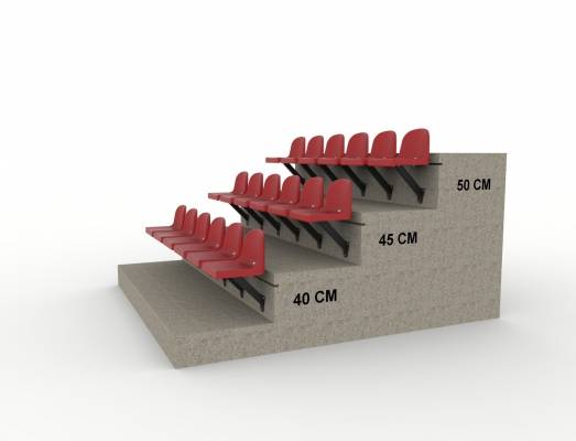 Scaun stadion fix Epsilon 101 cu montaj pe contratreapta