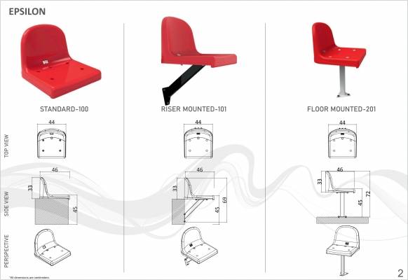 Scaun stadion fix Epsilon 101 cu montaj pe contratreapta