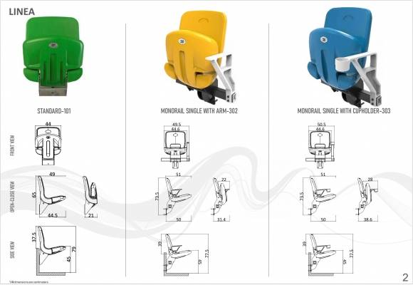 Scaun stadion rabatabil Linea 101 Standard