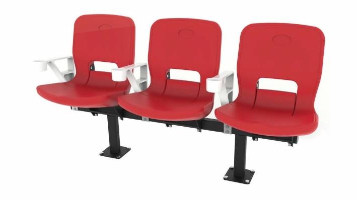 Scaun stadion rabatabil Linea 421-422-423 Monorail triplu pe pardoseala