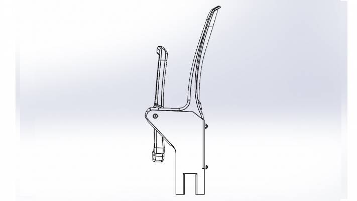 Scaun stadion rabatabil Omega 301 pe traversa