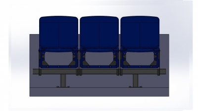Scaun stadion rabatabil Omega 301 pe traversa