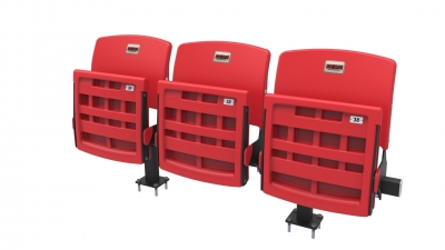 Scaun stadion rabatabil Star 421-422-423 Monorail triplu pe pardoseala